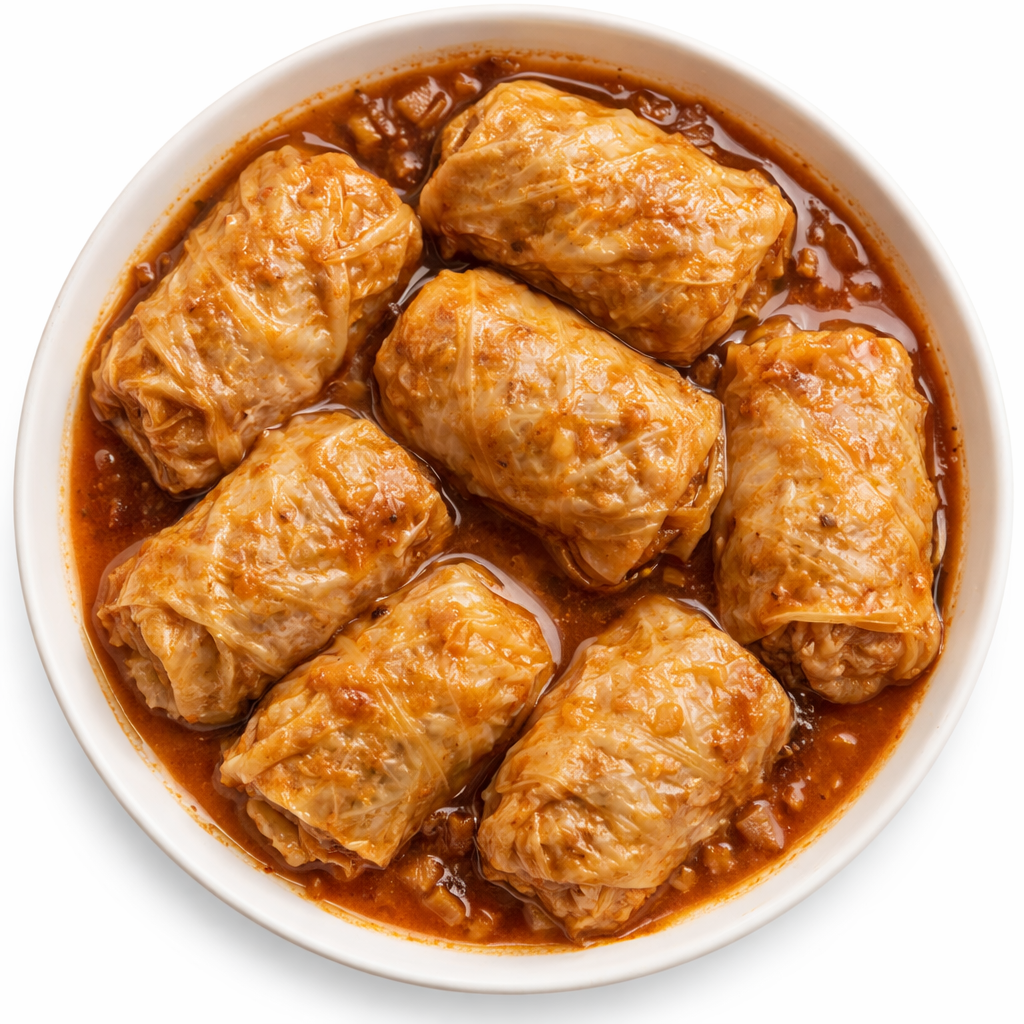 כרוב ממולא עבודת יד ברוטב ביתי, מבית טניה אוכל בטעם ביתי.